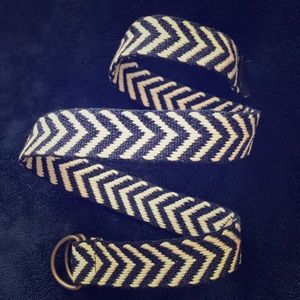 ⚡️SALE⚡️Kid’s Woven D-Ring Belt- Navy Blue & White